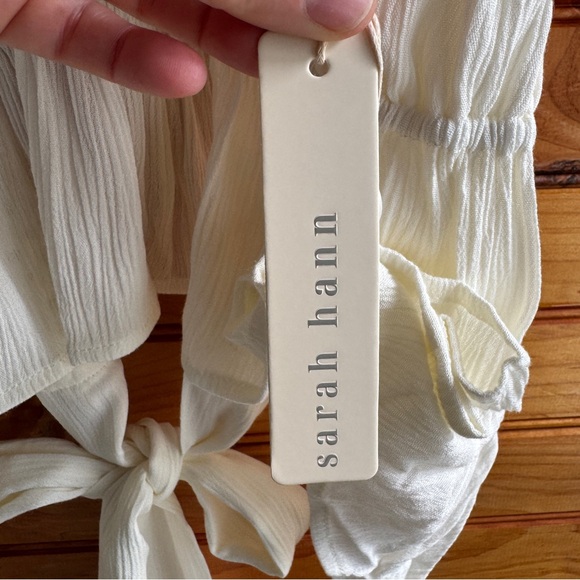 NWT Anthropologie Sarah Hann Ivory Crochet Halter Peplum Top XL Boho - Picture 8 of 14